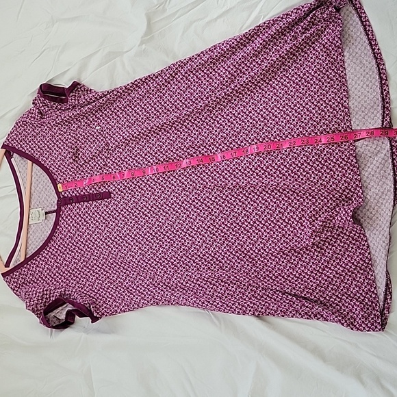 Lucky Brand Womens Floral Print  Pajama Dress, Lounge Pinkish Purple Sz Large - Picture 3 of 6